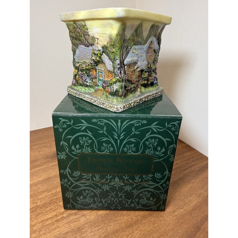 Thomas Kinkade Painter Of Light Country Cottages Votive Square Candle Holder 3"